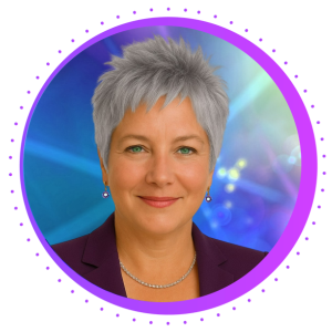 Stacy Zemon 600x600 Color Background Purple Outline T